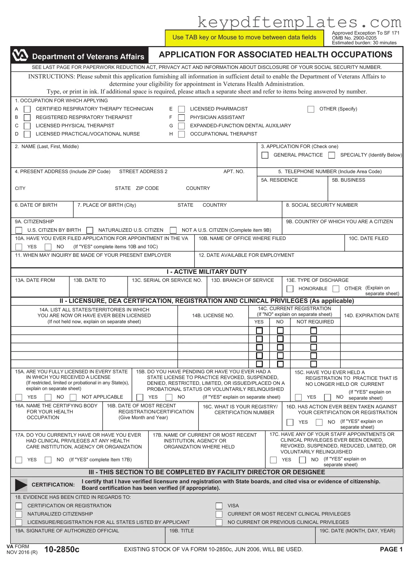 Get VA 10-2850c Form