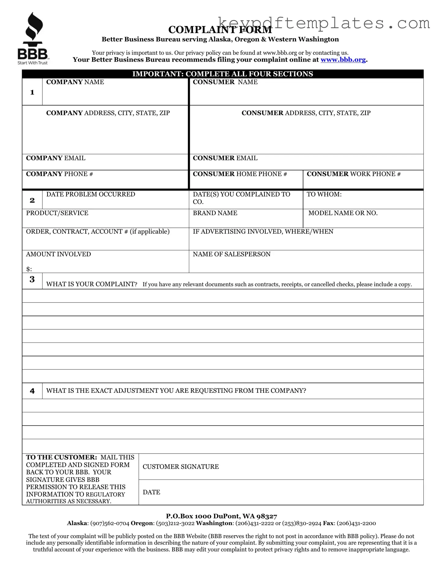 Get Bbb Complaint Form