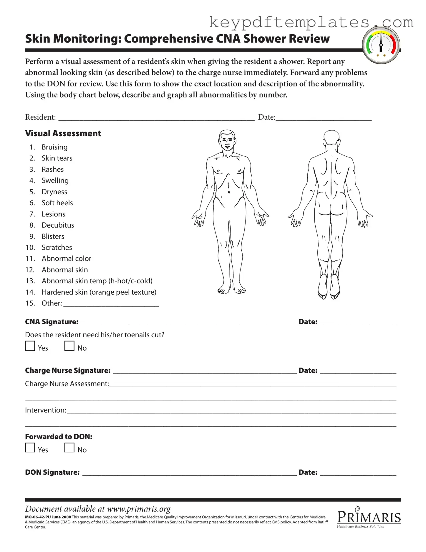 Get Cna Shower Sheets Form