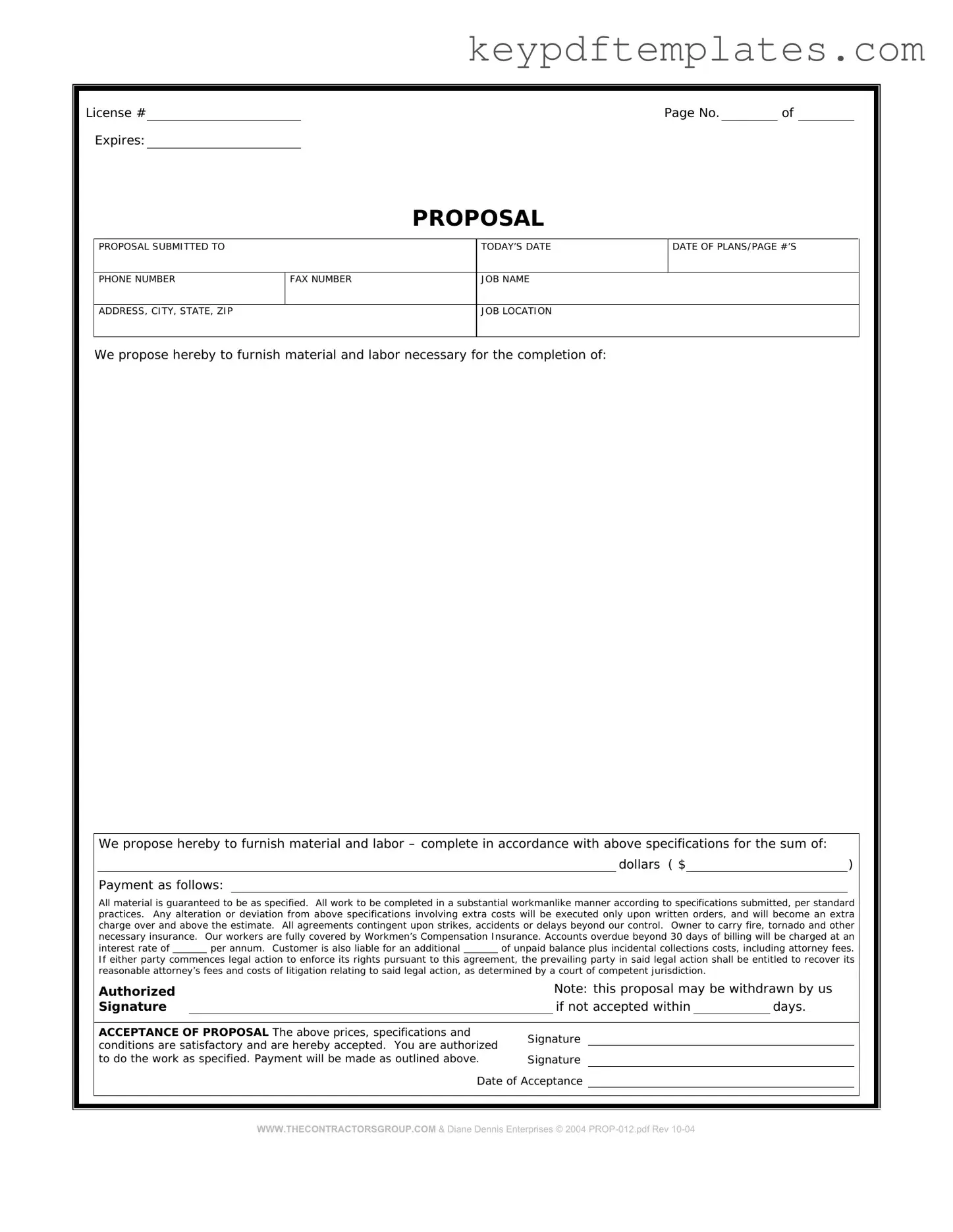 Get Construction proposal form Form