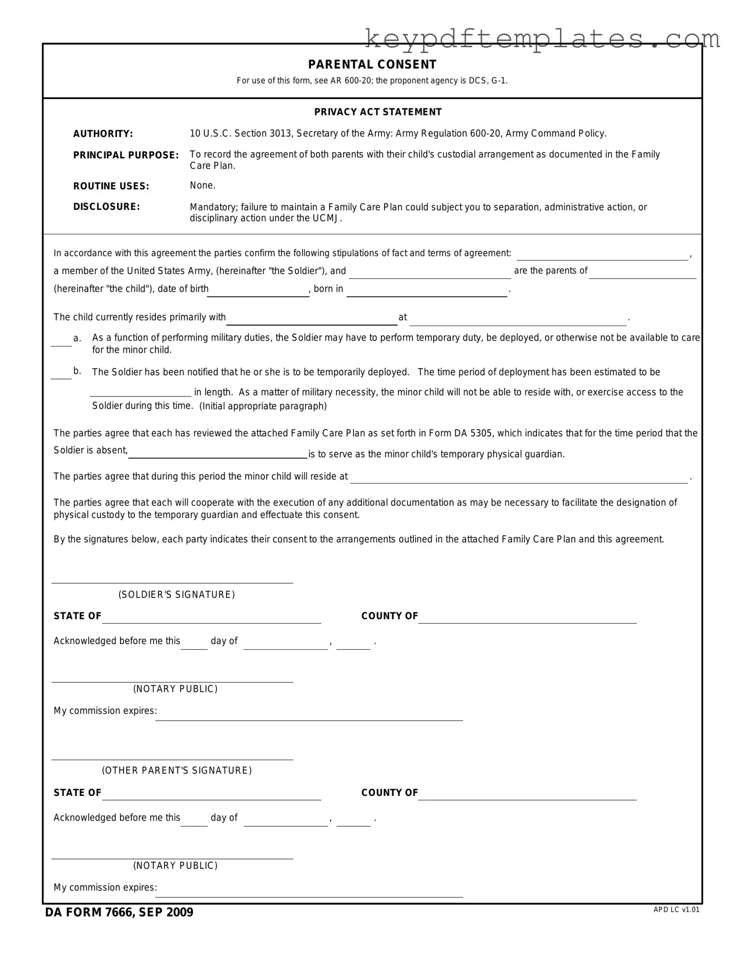Get DA 7666 Form