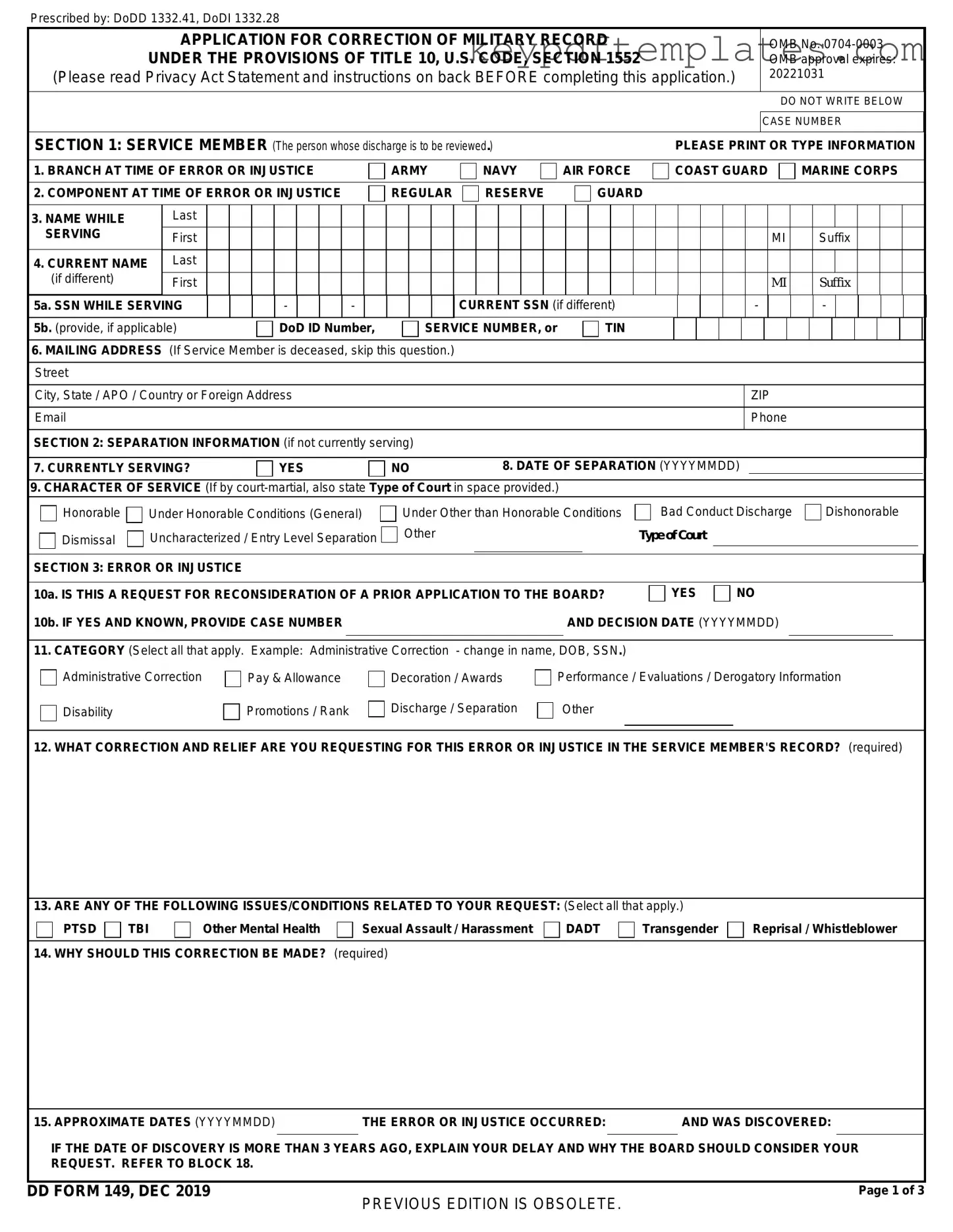 Get DD 149 Form