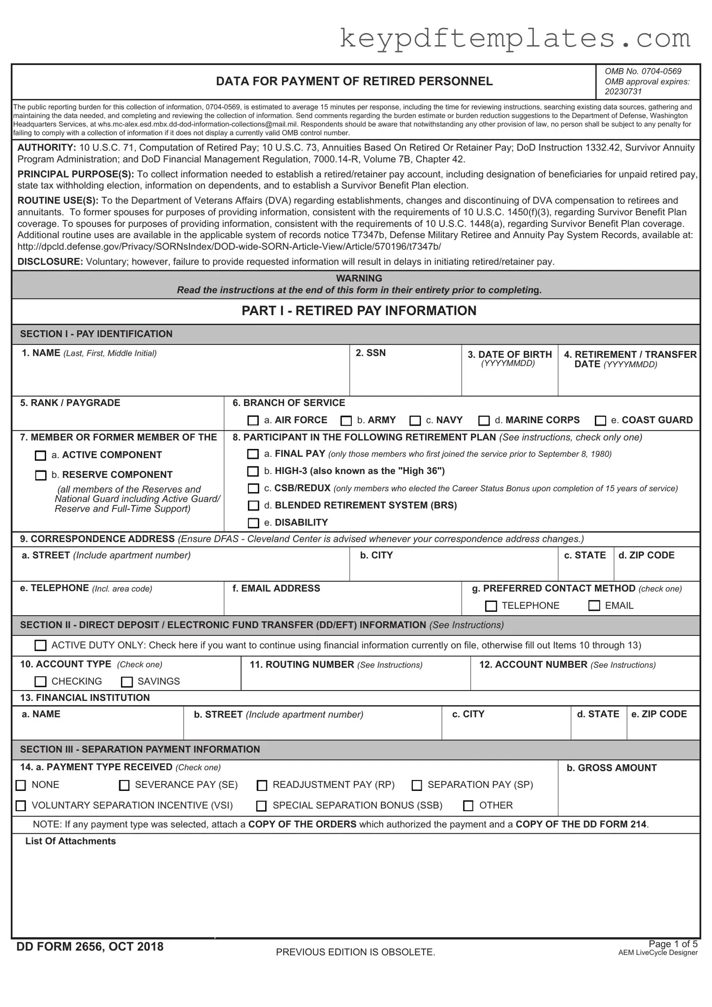 Get DD 2656 Form