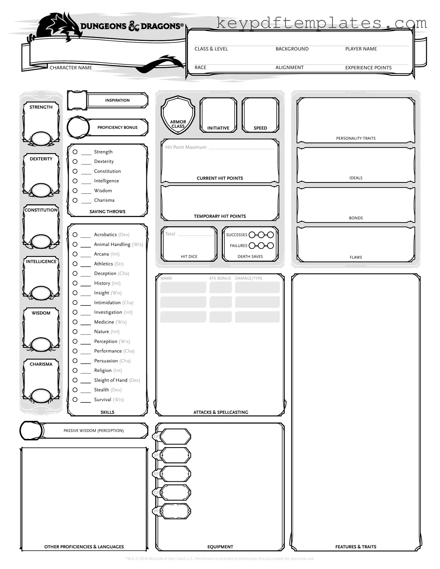 Get Dnd Character Sheet Form