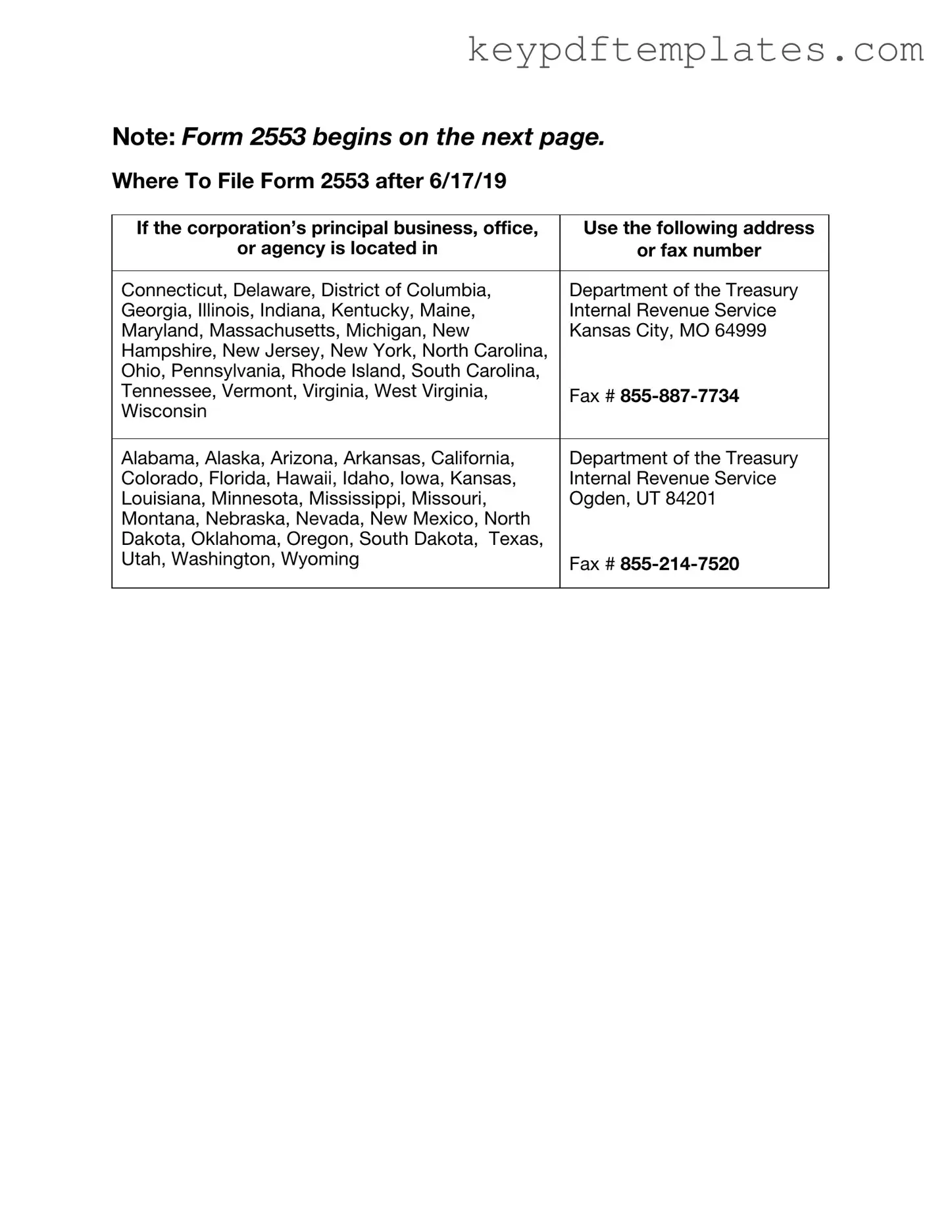 Get IRS 2553 Form