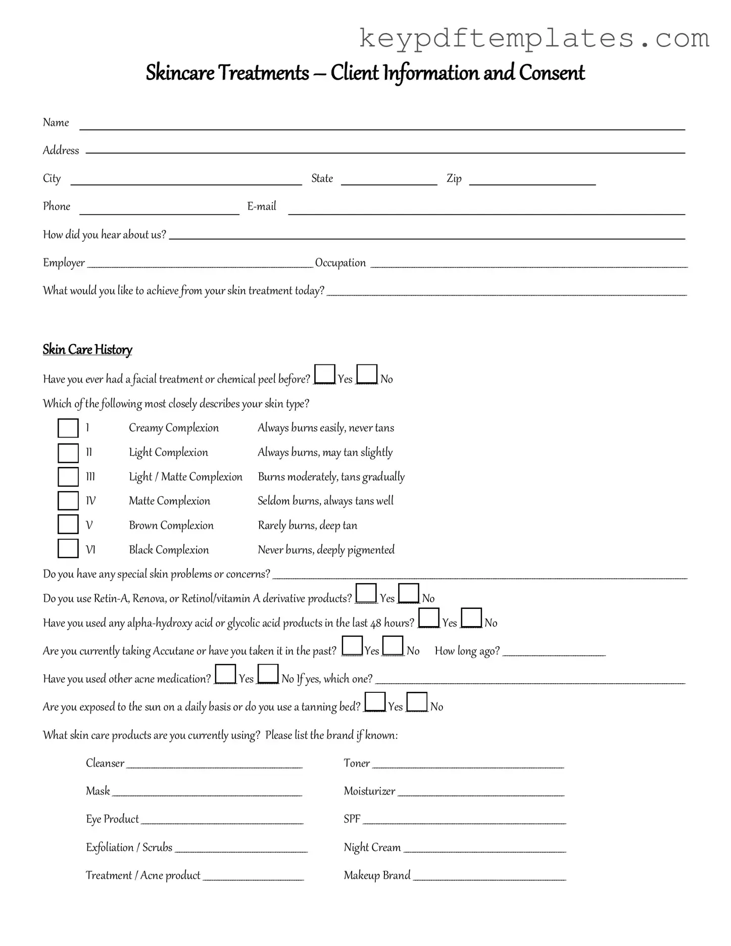 Get Facial Consent Form