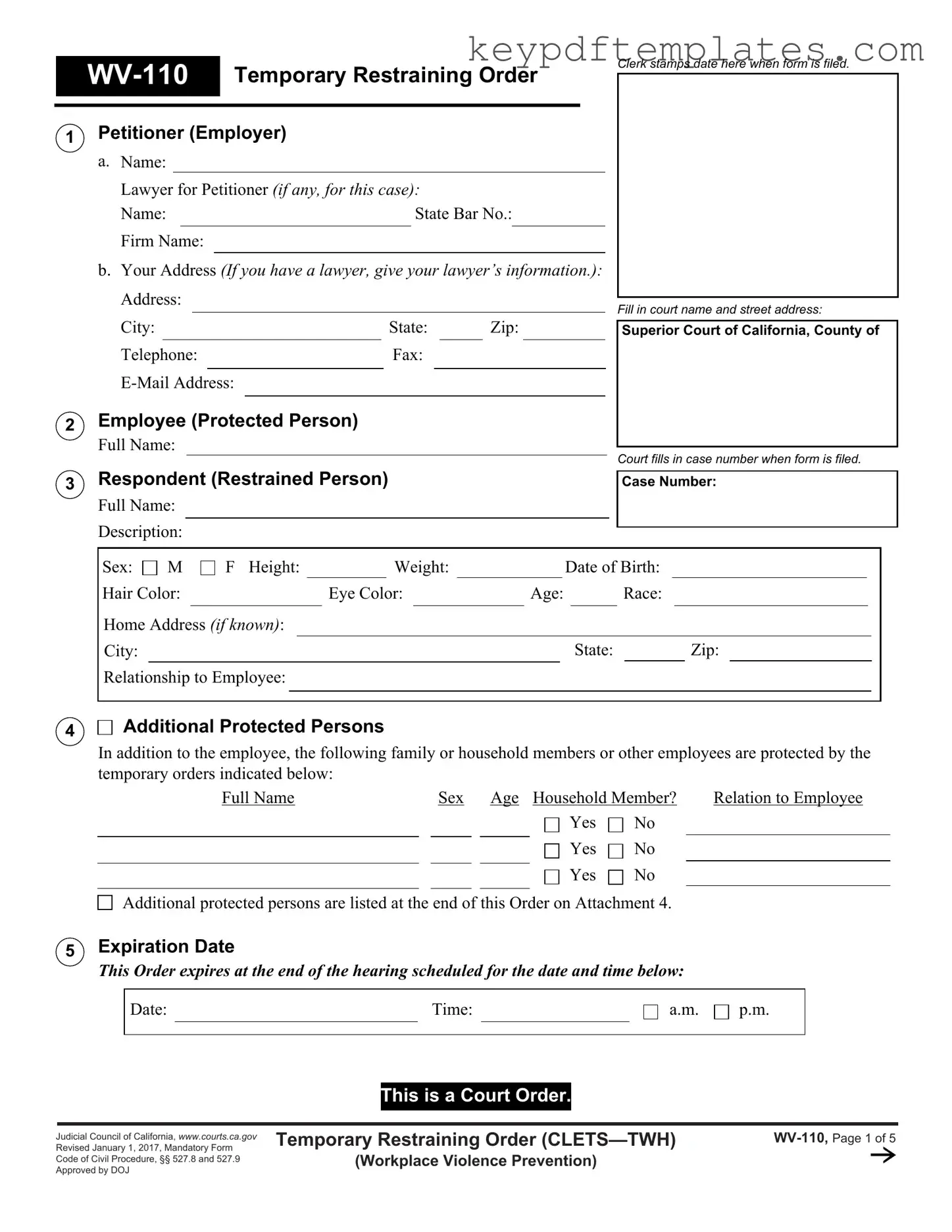 Get Fake Restraining Order Form