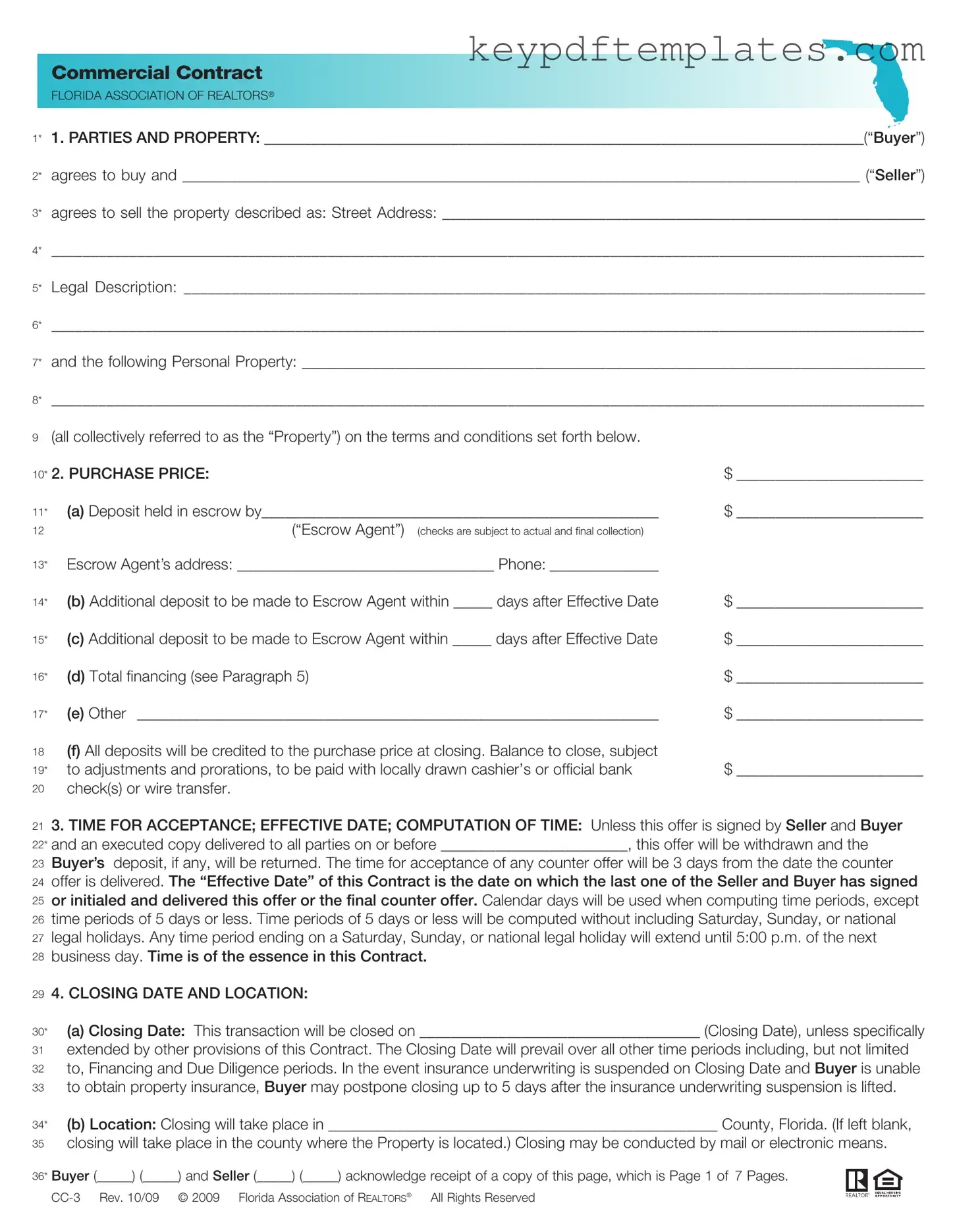Get Florida Commercial Contract Form