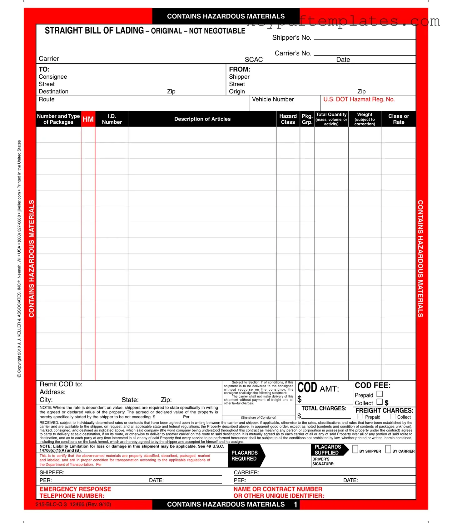 Get Hazard Bill Of Ladden Form