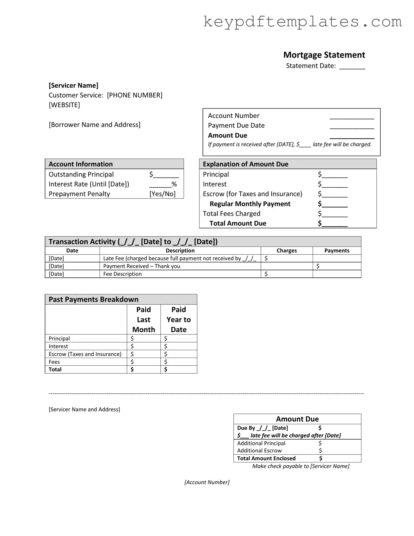 Get Mortgage Statement Form