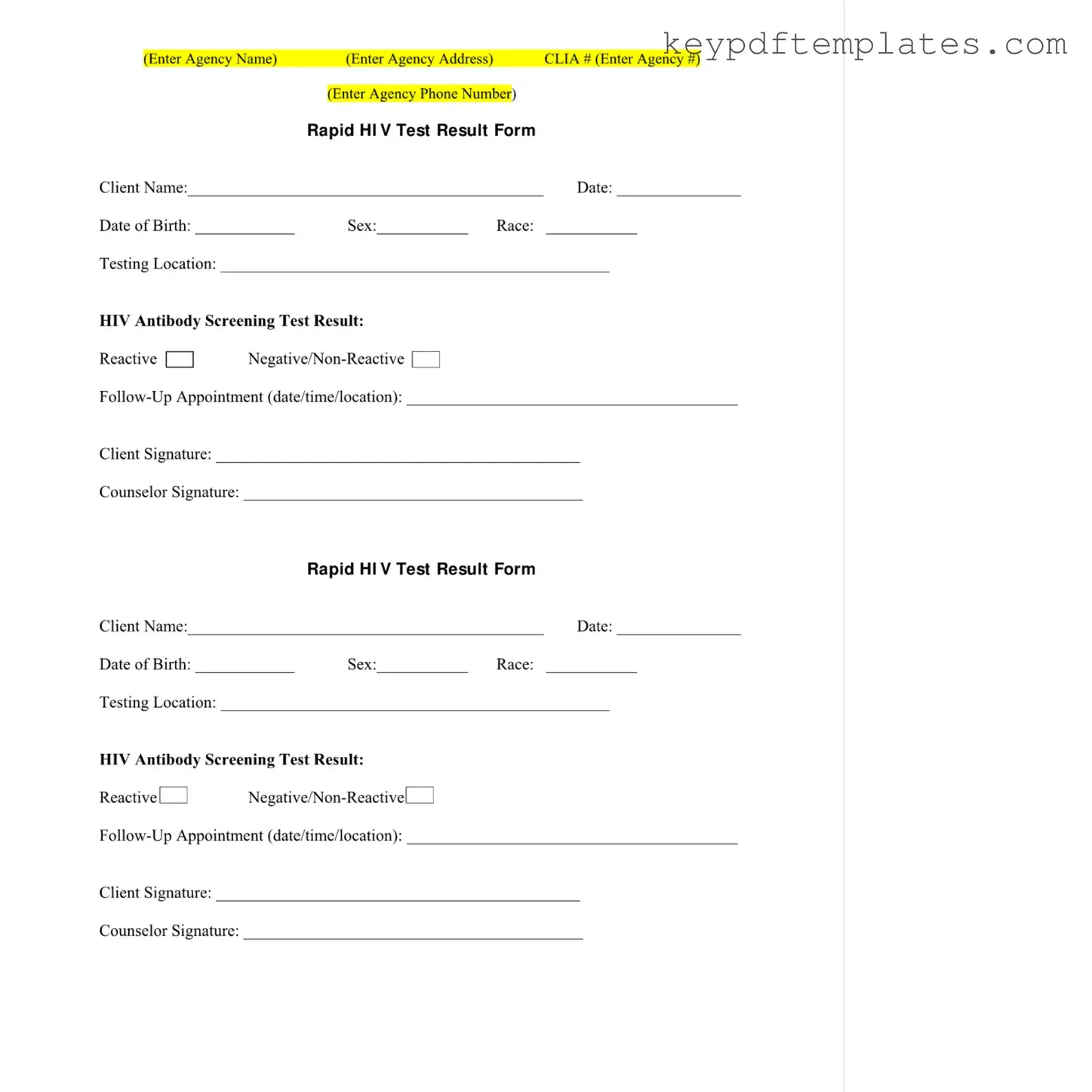 Get Negative Hiv Test Form