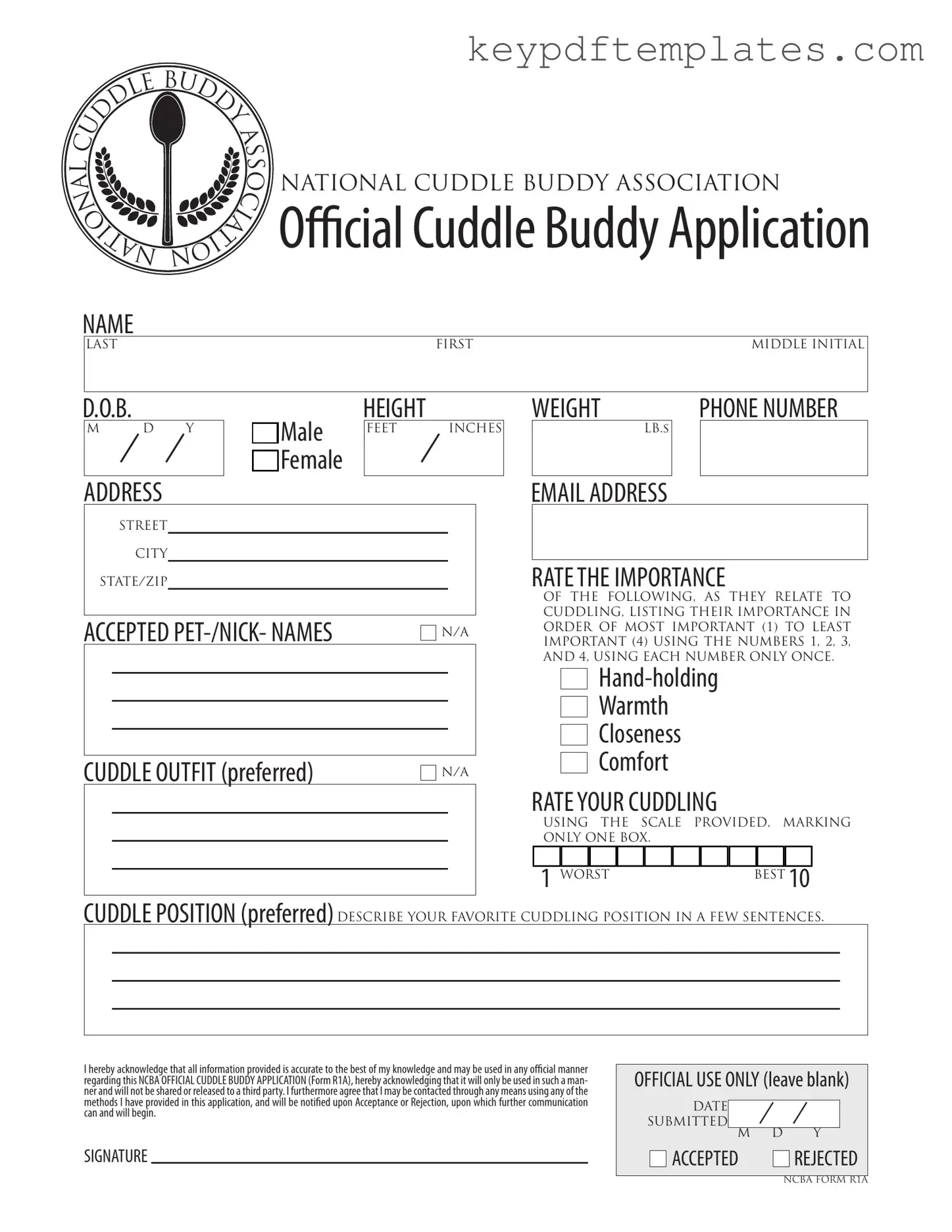 Get Cuddle Buddy Application Form