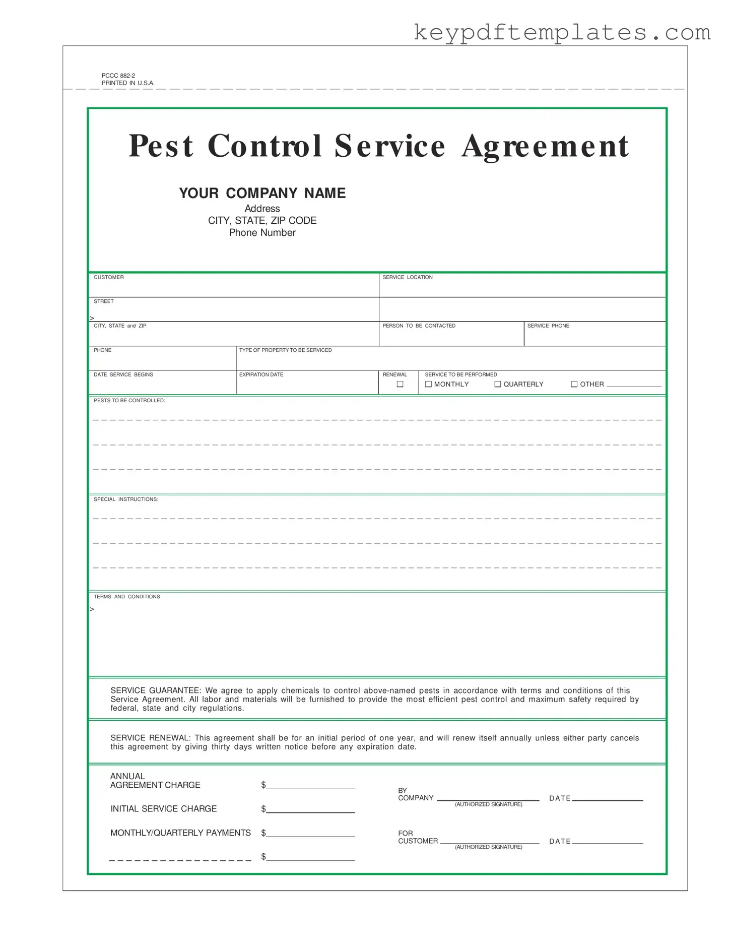 Get Pest Control Contract Form
