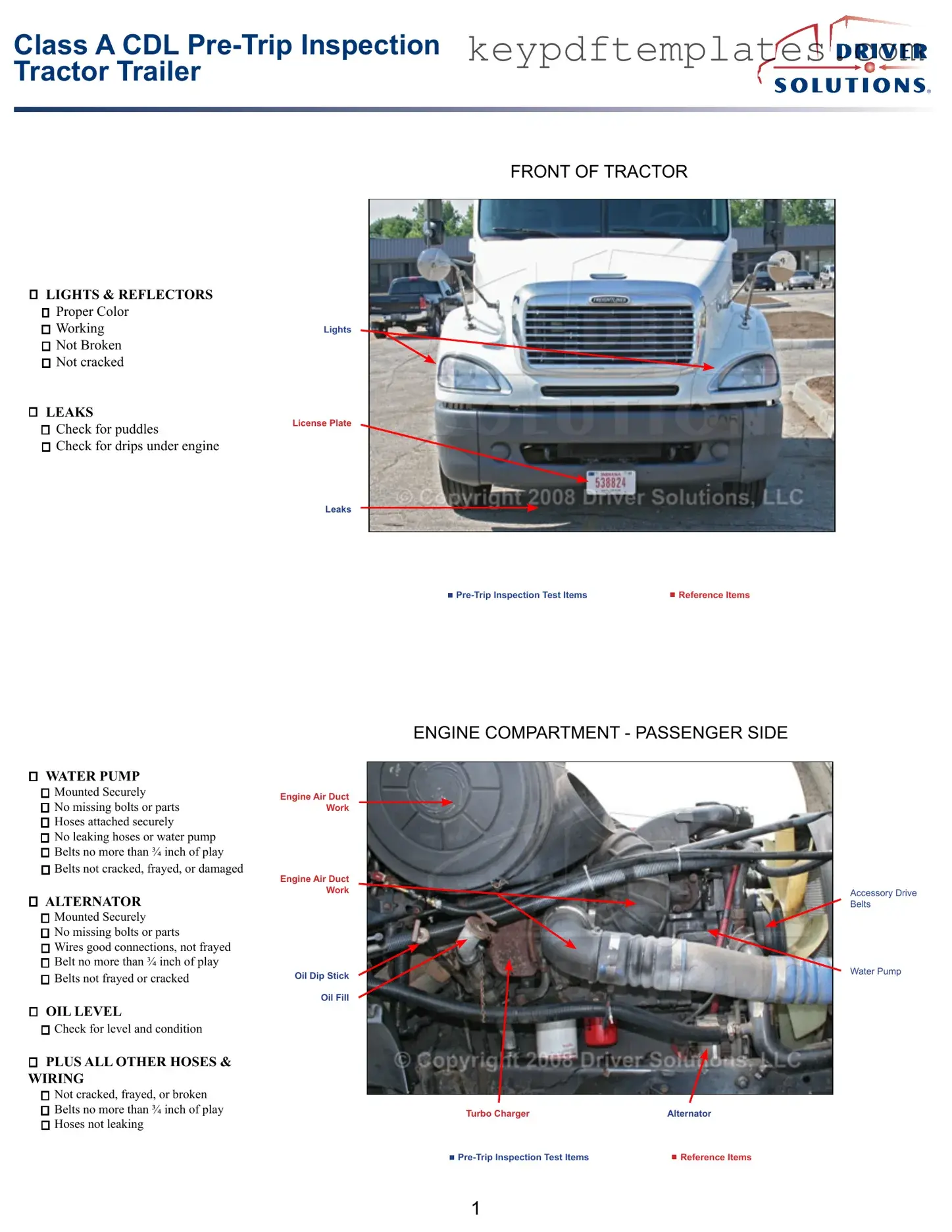 Get Pre Trip Inspection Checklist Form