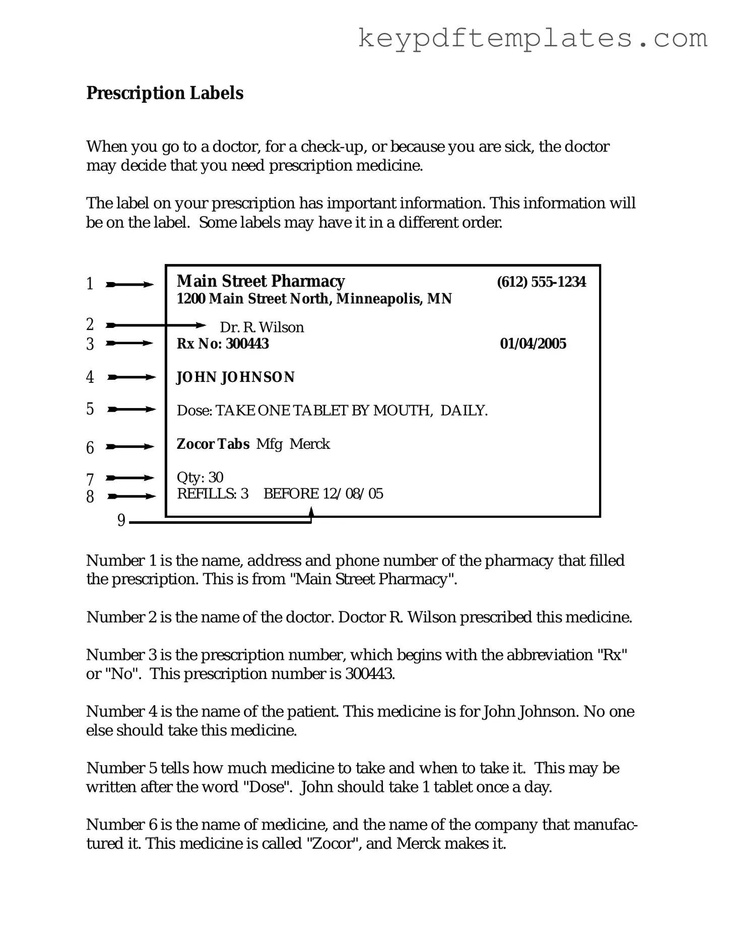 Get Prescription Label Form