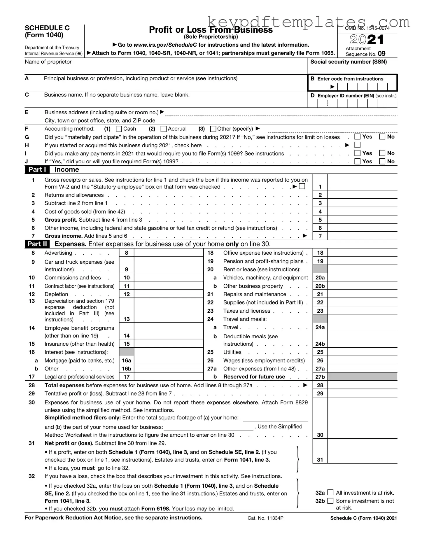 Get IRS Schedule C 1040 Form