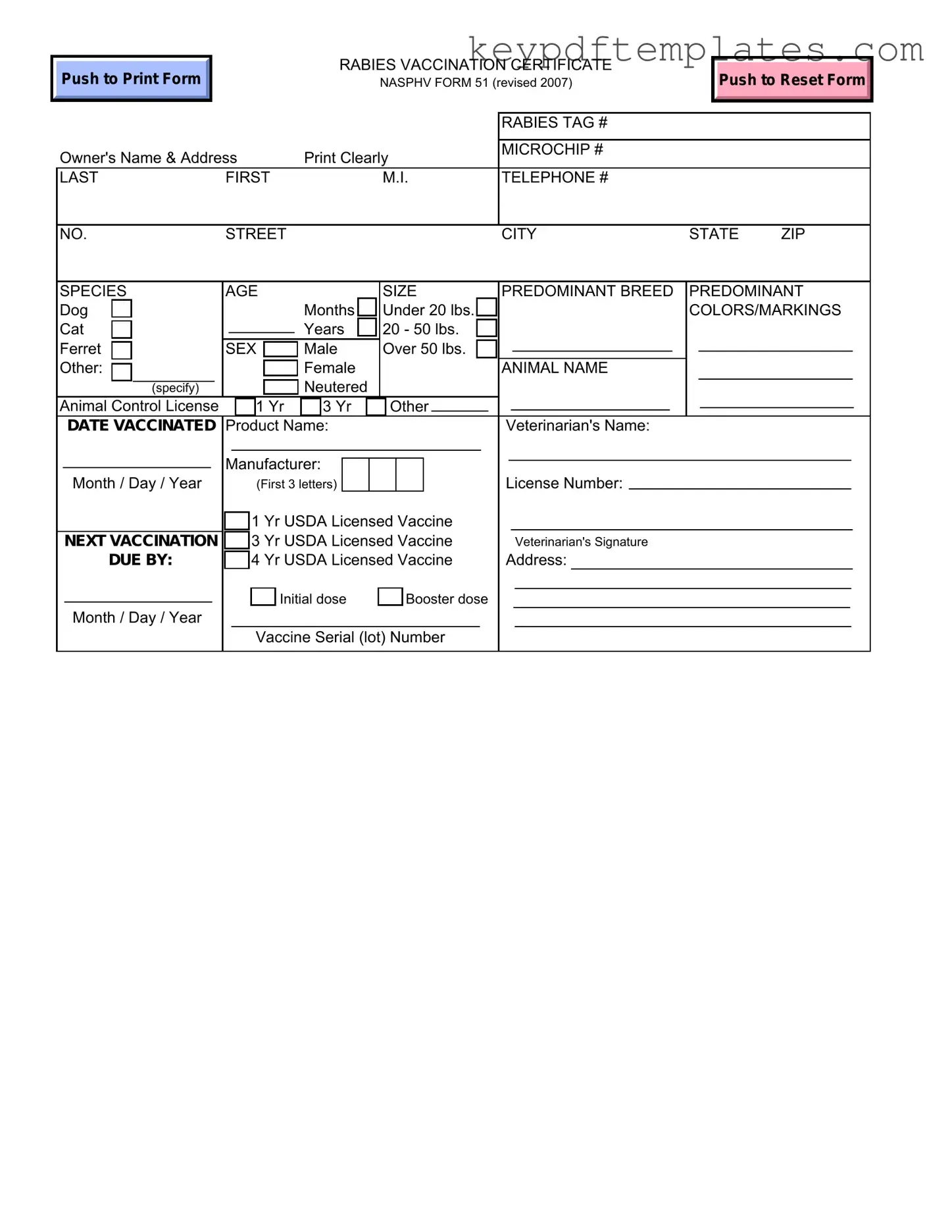 Get Rabies Certificate Form