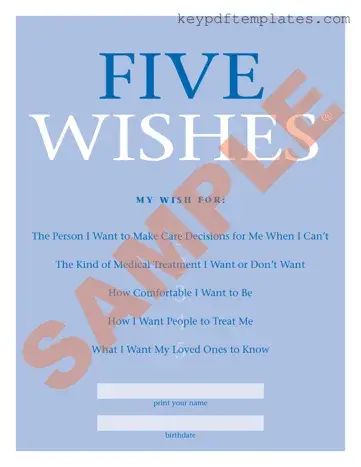 Get 5 Wishes Document Form