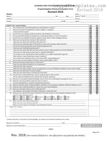 Get Alabama High School Physical Form