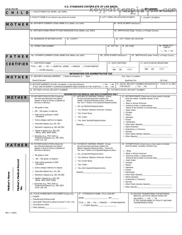 Get CDC U.S. Standard Certificate of Live Birth Form