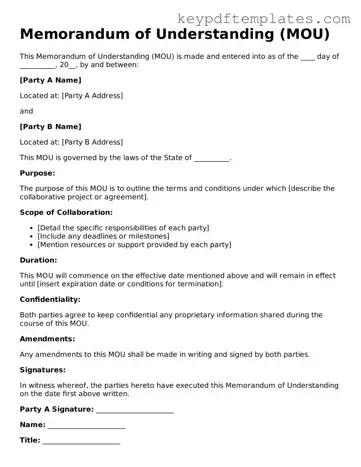 Printable Memorandum of Understanding Template
