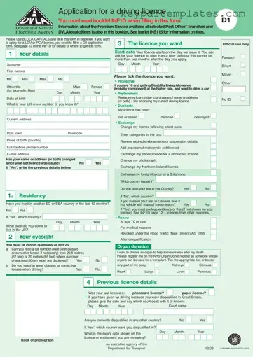 Get D1 Dvla Form