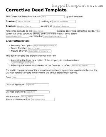 Printable Corrective Deed Template