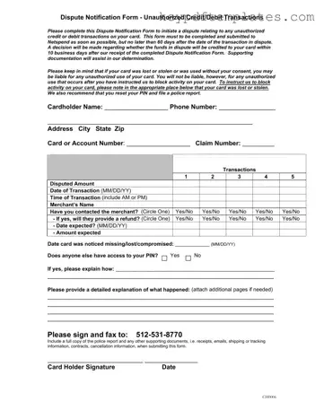 Get Netspend Dispute Form
