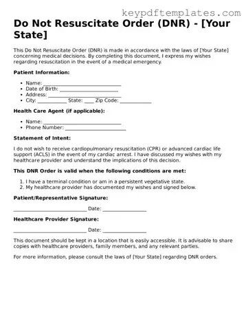 Printable Do Not Resuscitate Order Template