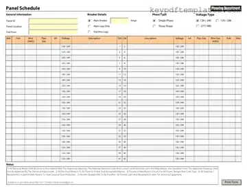 Get Electrical Panel Schedule Form