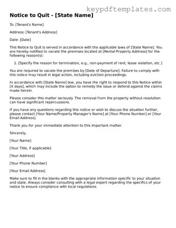 Printable Notice to Quit Template