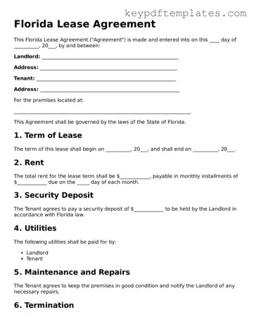 Legal Lease Agreement Document for the State of Florida