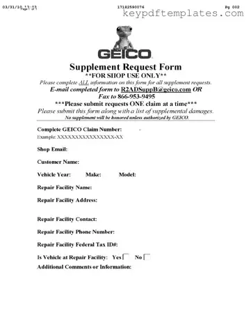 Get Geico Supplement Request Form