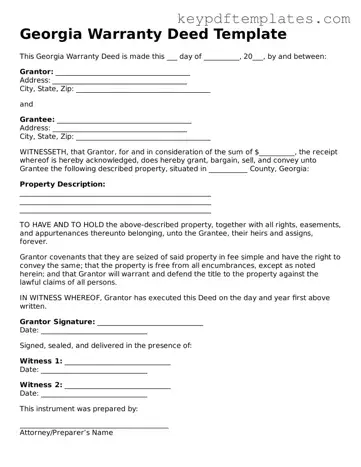 Legal Deed Document for the State of Georgia