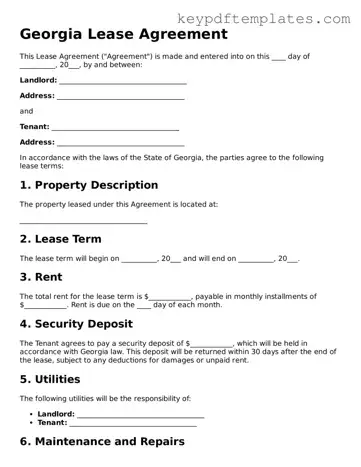 Legal Lease Agreement Document for the State of Georgia