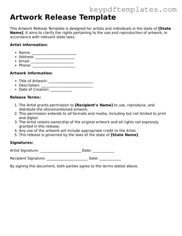 Printable Artwork Release Template