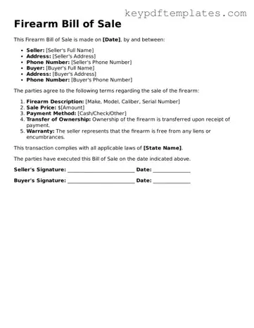 Printable Firearm Bill of Sale Template