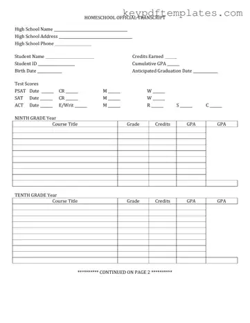 Get High School Transcript Form