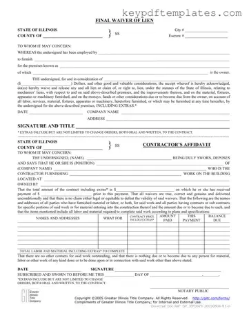 Get Illinois Final Waiver Of Lien Form