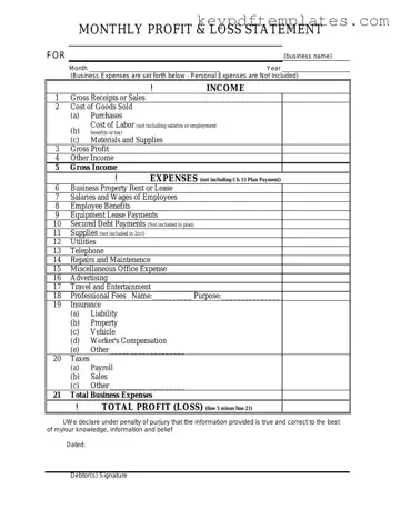 Get Profit And Loss Form