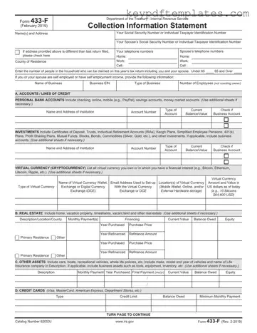 Get IRS 433-F Form