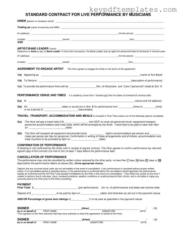 Get Live Performance Contract Form