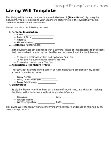 Printable Living Will Template