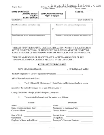 Get Michigan Complaint Divorce Form