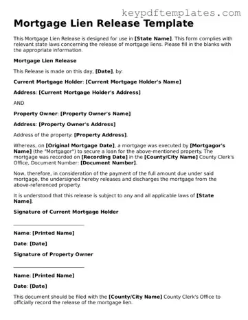 Printable Mortgage Lien Release Template