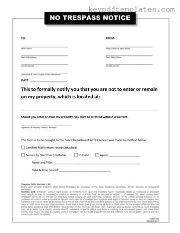 Get No Trespassing Letter Form