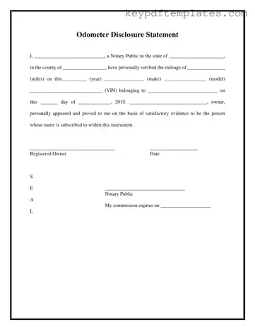 Get Notarized Odometer Statement Form