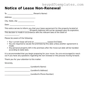 Printable Notice of Lease Non-Renewal Template