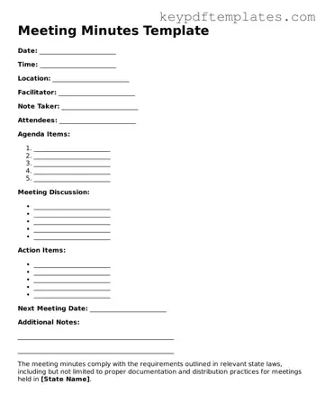 Printable Meeting Minutes Template