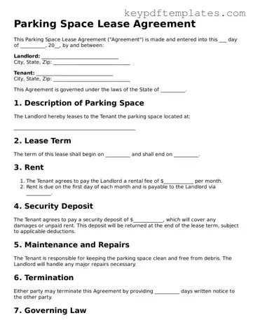 Printable Parking Space Lease Agreement Template